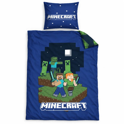 Minecraft Steve und Alex Bettwäsche 135-140x200 + 65x65 cm - WS-Trend.de