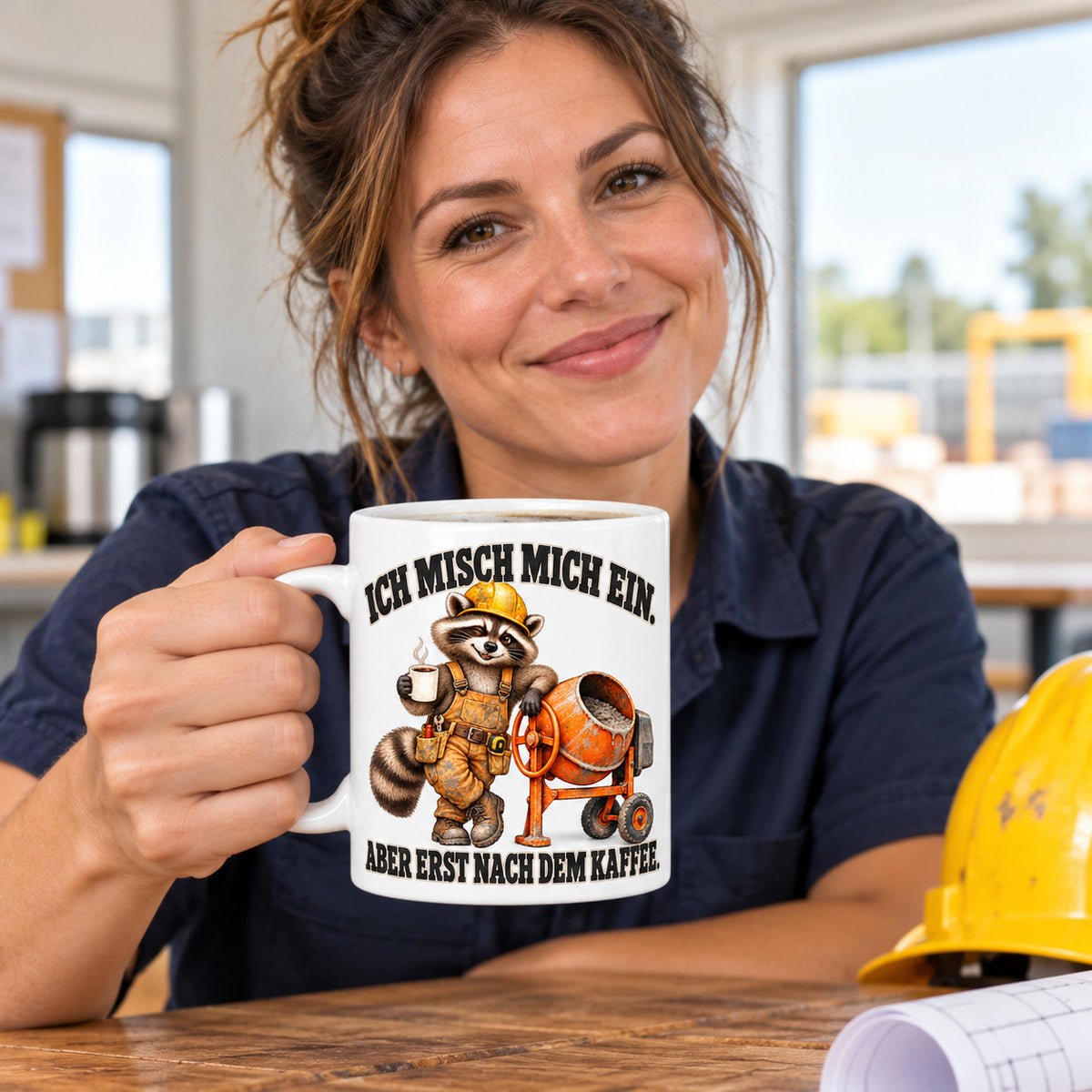 Baustellen Tasse Spruch Keramik 330 ml Geschenk Bauarbeiter beidseitig