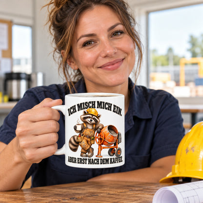 Baustellen Tasse Spruch Keramik 330 ml Geschenk Bauarbeiter beidseitig