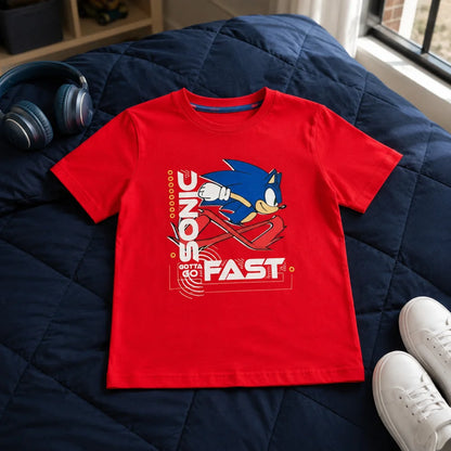 Sonic The Hedgehog Kinder Junge kurzarm T-Shirt Shirt 98-128 Baumwolle - WS-Trend.de