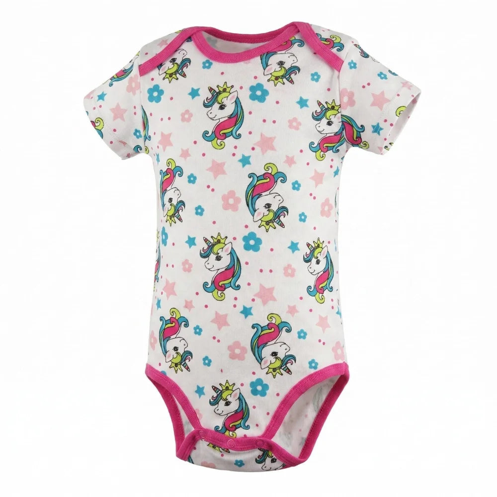 Baby 2er Pack kurzarm Body Strampler Schlafanzug Gr. 74-86 Einhorn Vogel - WS-Trend.de