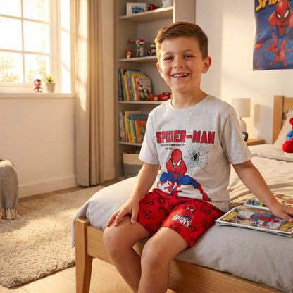 Marvel Spiderman Kinder kurz Pyjama Schlafanzug Shirt Shorts Gr. 98 bis 128 - WS-Trend.de