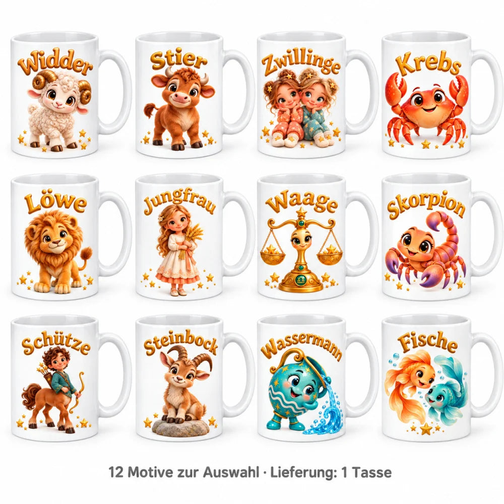 WS-Trend Sternzeichen Tasse Kinder Keramik 330ml Geschenk Motivauswahl - WS-Trend.de
