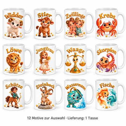 WS-Trend Sternzeichen Tasse Kinder Keramik 330ml Geschenk Motivauswahl - WS-Trend.de