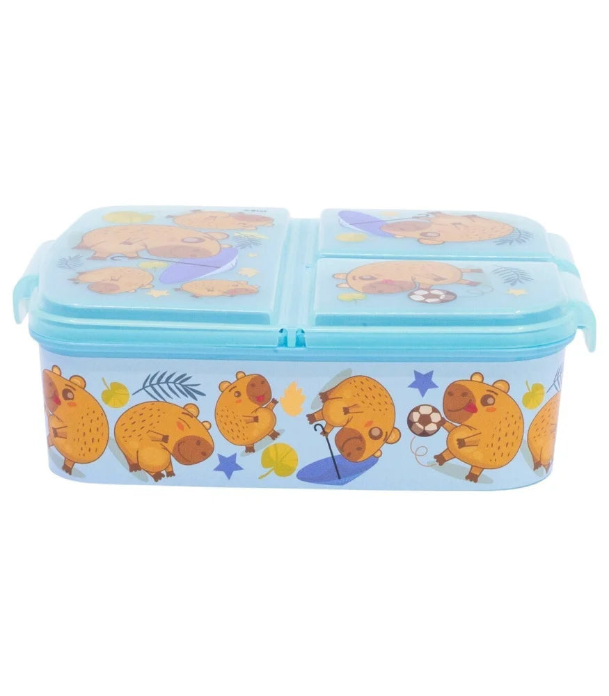 Storline Capibara 2 tlg Kinder Set 3 Kammern Brotdose Alu-Trinkflasche 400 ml - WS-Trend.de