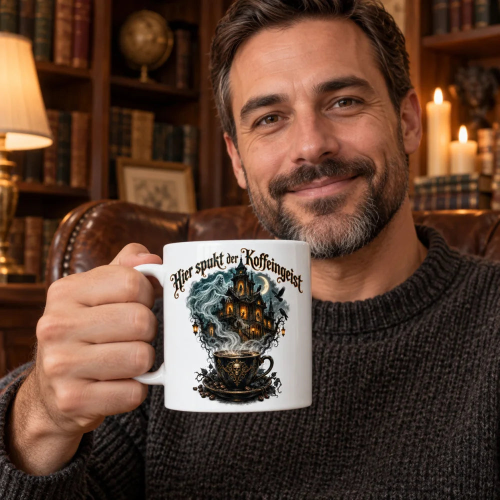 WS-Trend Koffeingeist Horror Tasse Keramik 330 ml mit Motiv und Spruch - WS-Trend.de