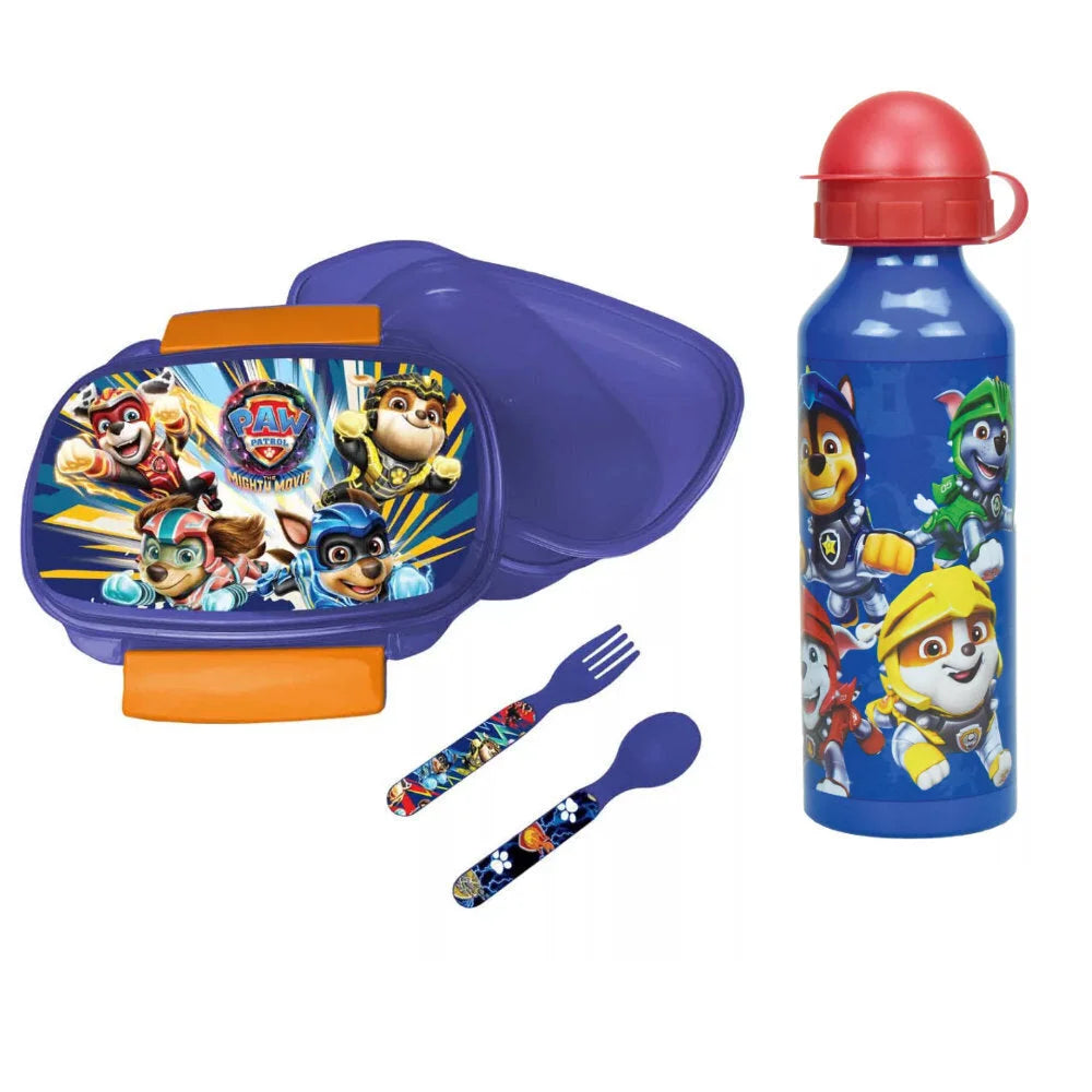 Paw Patrol Chase Marshall 4 tlg Kinder Set Brotdose Alu-Trinkflasche Besteck - WS-Trend.de