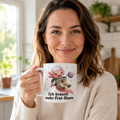 Weltraum-Axolotl Tasse - Geschenkidee mit Spruch - beidseitig bedruckt - WS-Trend.de