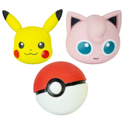Pokemon Pikachu Pokeball Jigglypuff 3er- Pack 3D Radiergummi Erasers 8x4 cm - WS-Trend.de