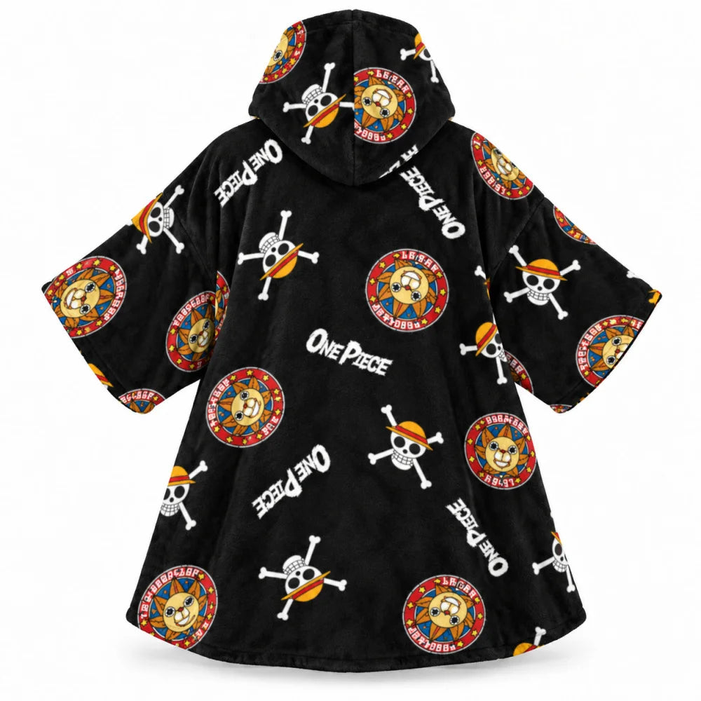 One Piece Kinder-Kuschelponcho mit Kapuze und Tasche 7-14 Jahre - WS-Trend.de