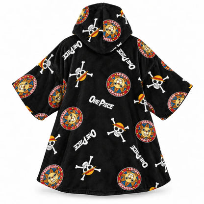 One Piece Kinder-Kuschelponcho mit Kapuze und Tasche 7-14 Jahre - WS-Trend.de