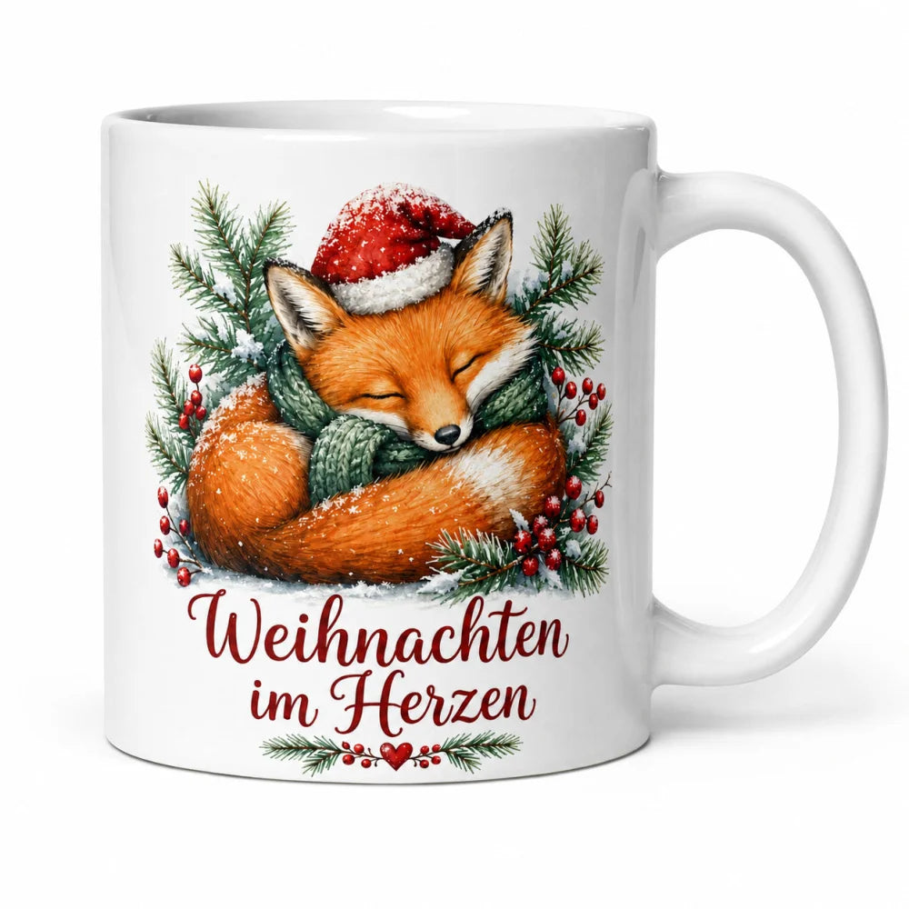Winterfuchs Weihnachtstasse - Geschenk zu Weihnachten - Keramik 330 ml - WS-Trend.de