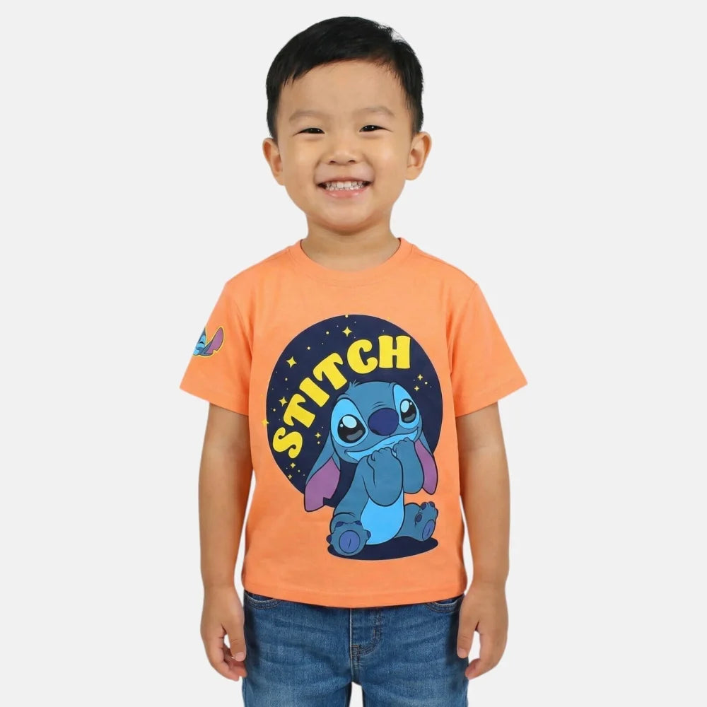 Disney Stitch Kinder Jungen T-Shirt Kurzarm Shirt Gr. 98 bis 128 Baumwolle - WS-Trend.de