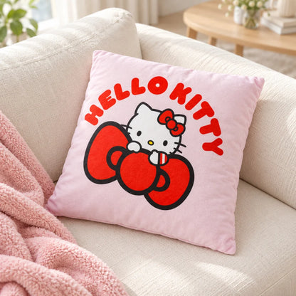 Hello Kitty Dekokissen 35x35x5 cm rote Schleife Hellrosa - WS-Trend.de