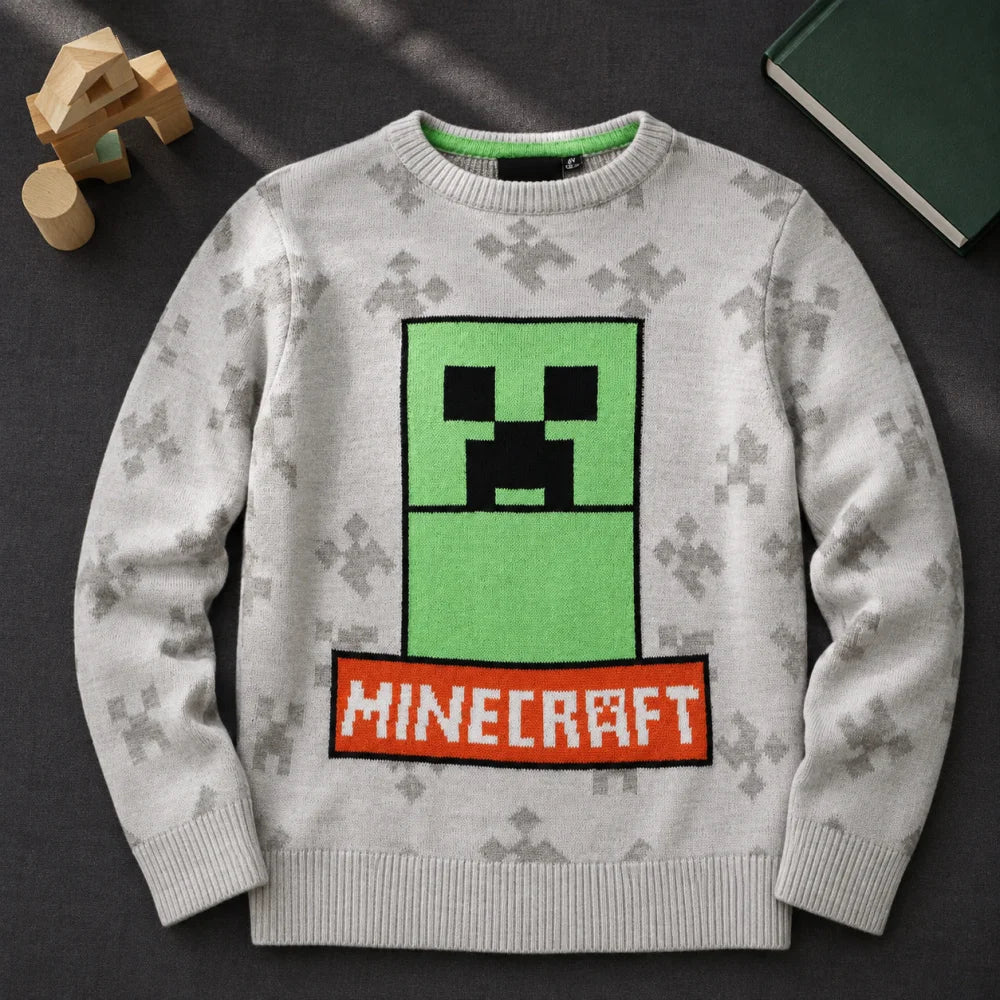 Sweater Minecraft Creeper Kinder Jungen Pulli Pullover Gr. 116-152 - WS-Trend.de