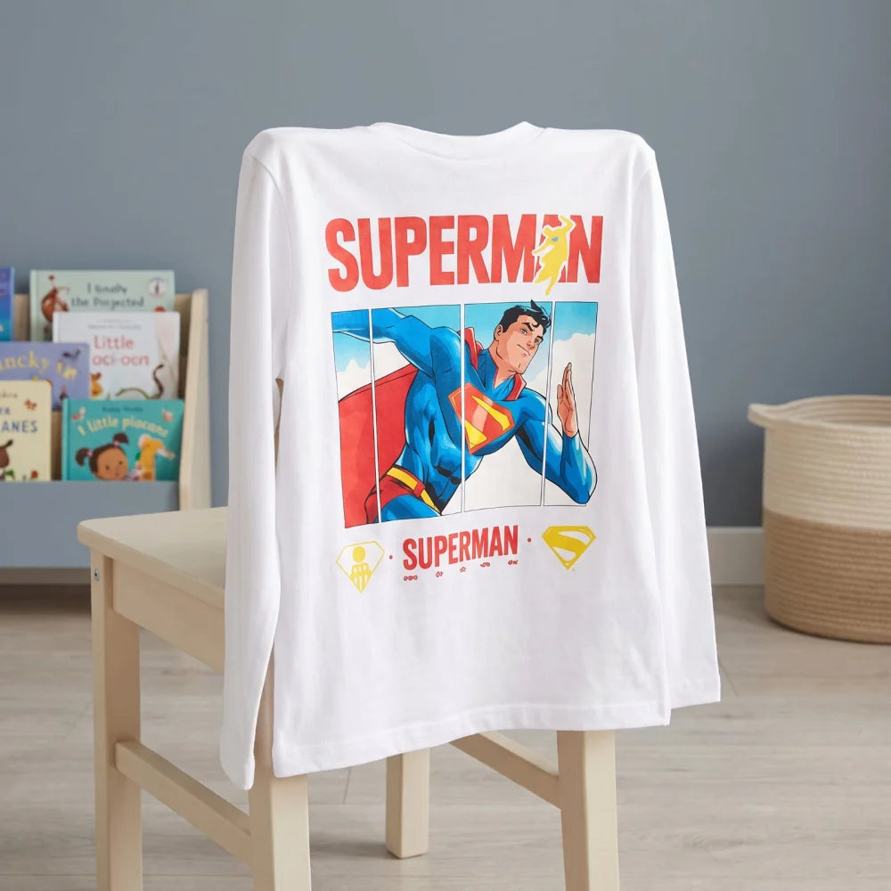 Print-Shirt DC Comics Superman Kinder Jungen langarm T-Shirt Langarmshirt - WS-Trend.de
