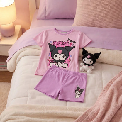 Hello Kitty Kuromi Kinder Mädchen Schlafanzug Pyjama Shirt Shorts Gr. 98-128 - WS-Trend.de