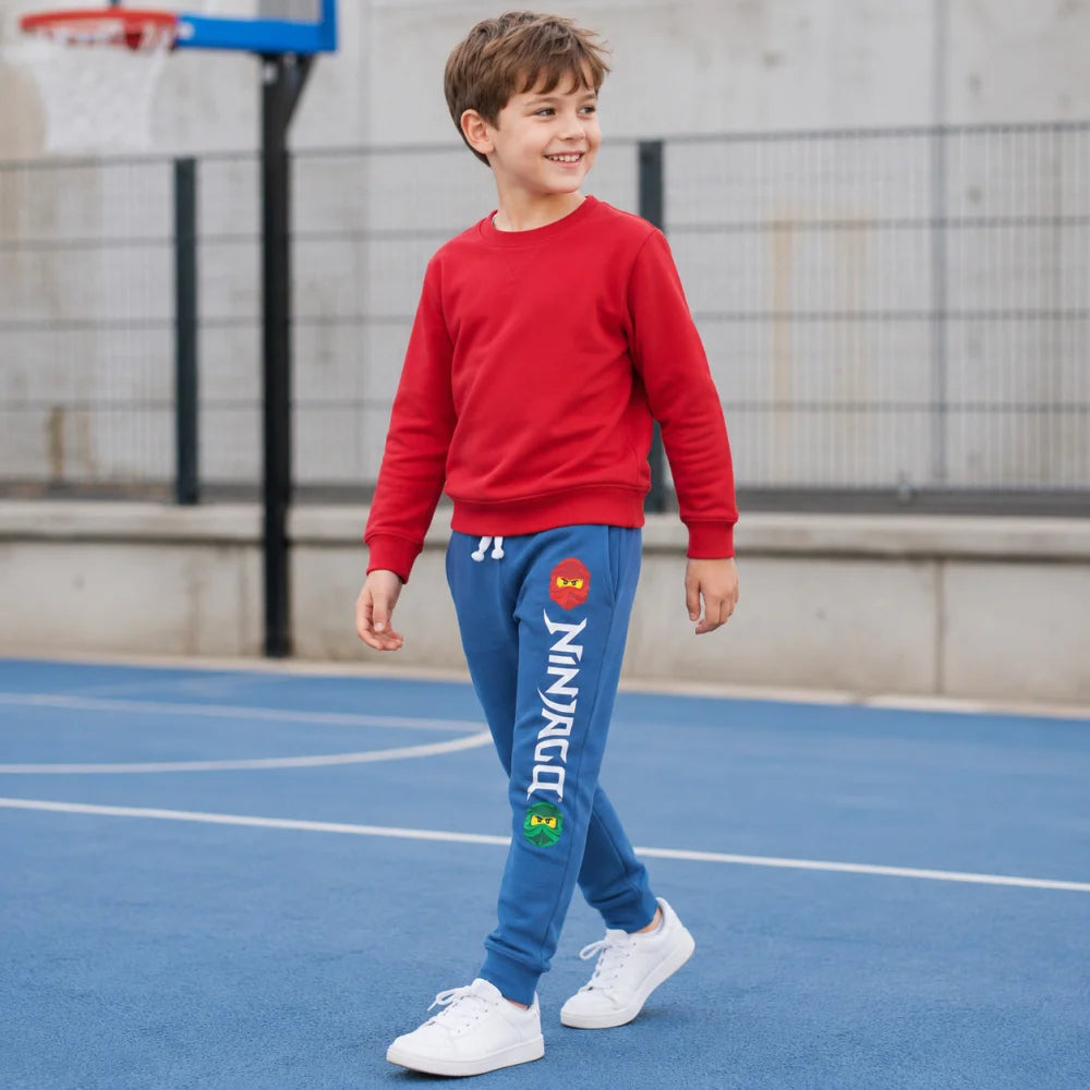LEGO® Ninjago Jogginghose Kinder Sporthose Hose 98 bis 104 Blau Grau - WS-Trend.de