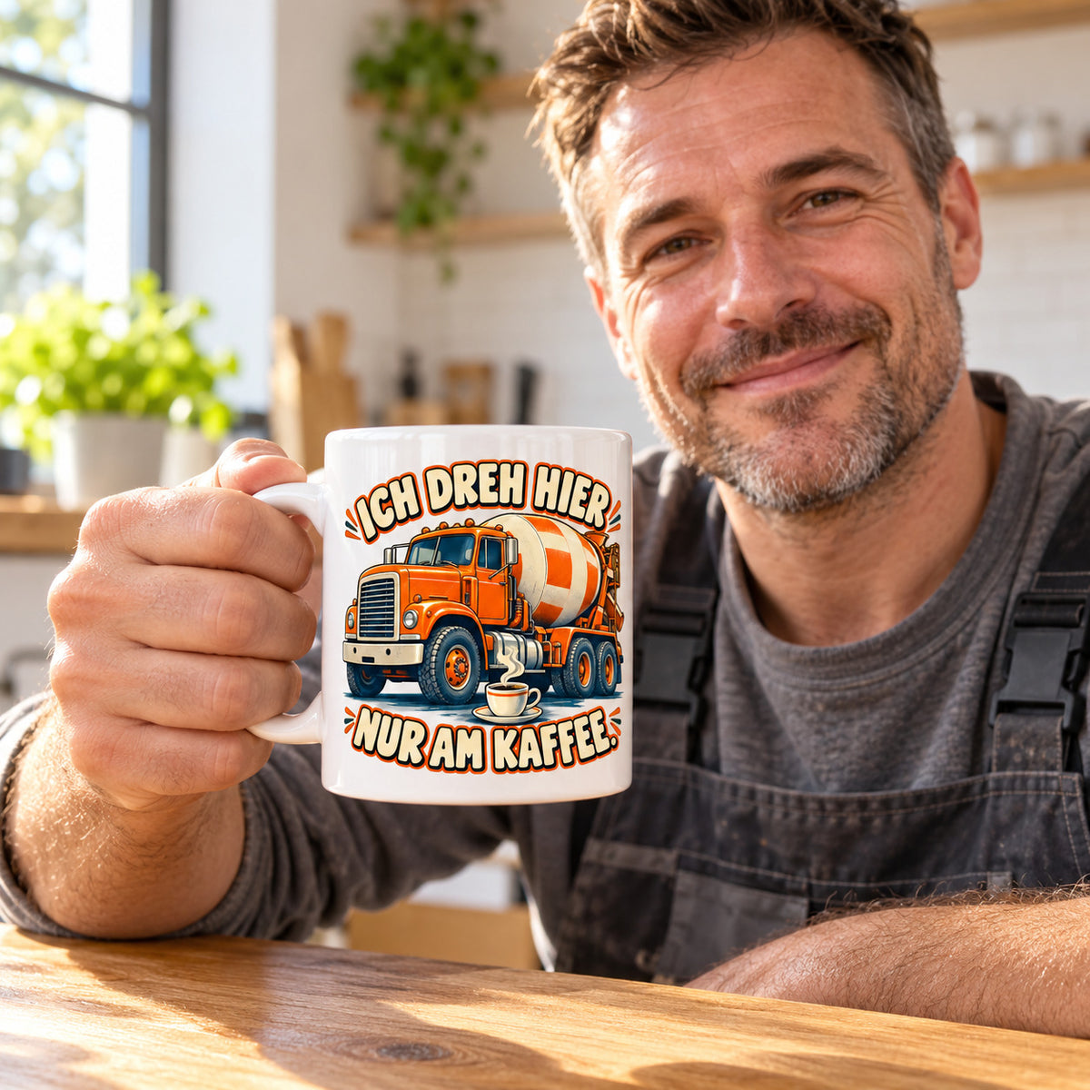 Baustellen Tasse Spruch Keramik 330 ml Geschenk Bauarbeiter beidseitig