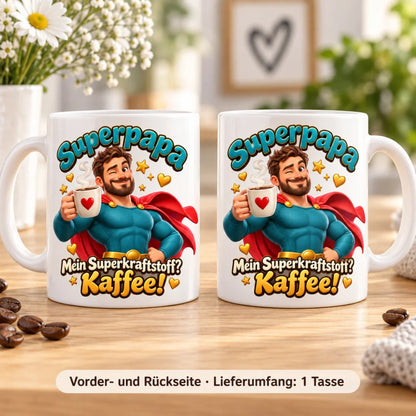 WS-Trend Superpapa Tasse Keramik 330 ml Geschenk für Papa zum Vatertag - WS-Trend.de