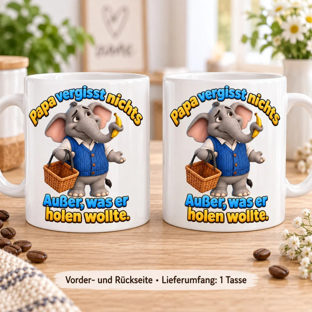 WS-Trend Elefantenpapa Becher Keramik 330 ml Geschenkidee zum Vatertag - WS-Trend.de