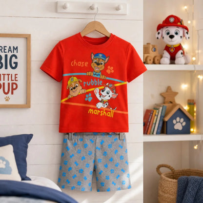 Paw Patrol Chase Kinder Jungen Schlafanzug Pyjama kurz Nachtwäsche 98-128 - WS-Trend.de