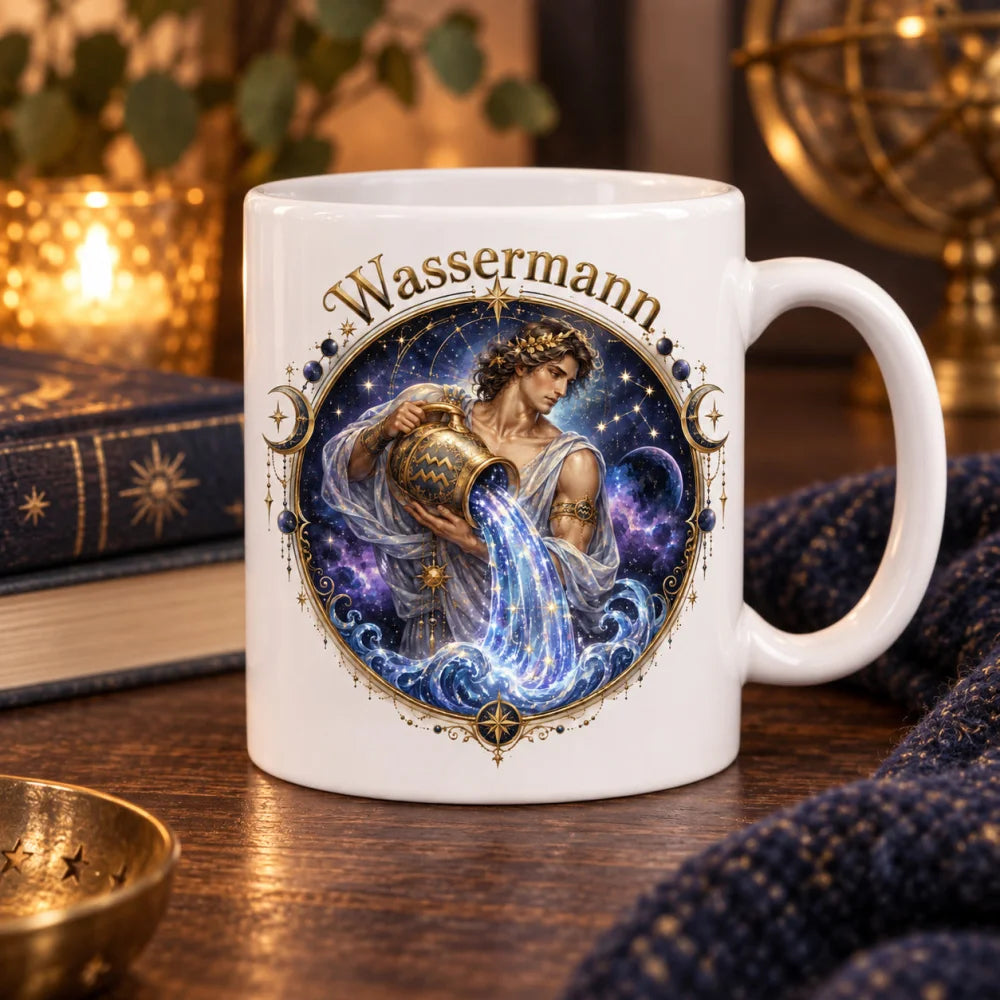WS-Trend Sternzeichen Tasse Wassermann mystisch Keramik 330 ml Geschenk - WS-Trend.de