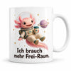 Weltraum-Axolotl Tasse - Geschenkidee mit Spruch - beidseitig bedruckt