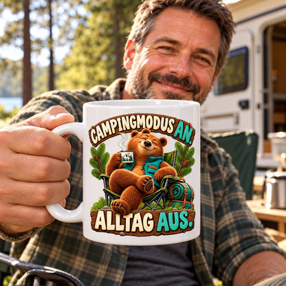 Camping Tasse Spruch Keramik 330 ml Geschenk Camper Wohnmobil Urlauber