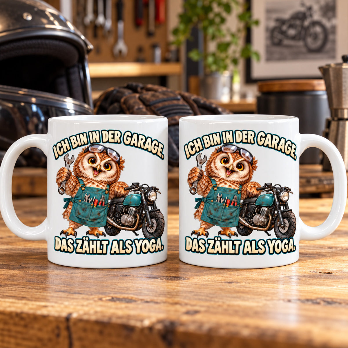 Motorrad Tasse Spruch Keramik 330ml Biker Geschenk beidseitig bedruckt