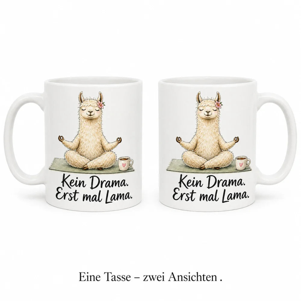 Lama Anti-Stress-Tasse - Geschenk mit Spruch - weiß aus Keramik 330 ml - WS-Trend.de