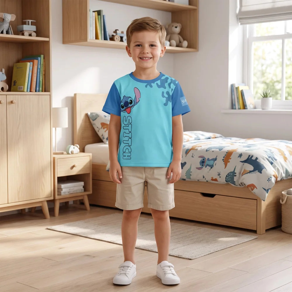 Disney Stitch Kinder Jungen T-Shirt Kurzarm Shirt Gr. 98 100% Baumwolle - WS-Trend.de