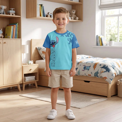 Disney Stitch Kinder Jungen T-Shirt Kurzarm Shirt Gr. 98 100% Baumwolle - WS-Trend.de