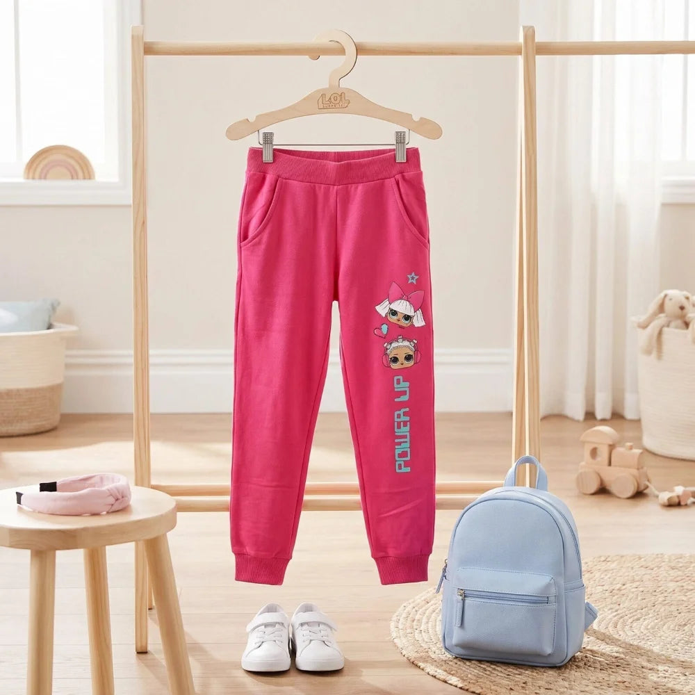 LOL Surprise Kinder Jogginghose Hose Freizeithose Mädchen Grau Pink 104-110 - WS-Trend.de