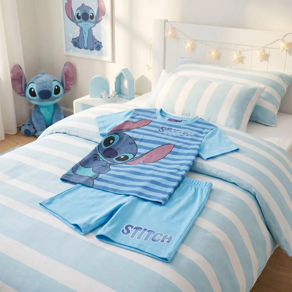 Disney Stitch Jungen Schlafanzug Pyjama Shirt Shorts Gr. 98-128 Baumwolle - WS-Trend.de