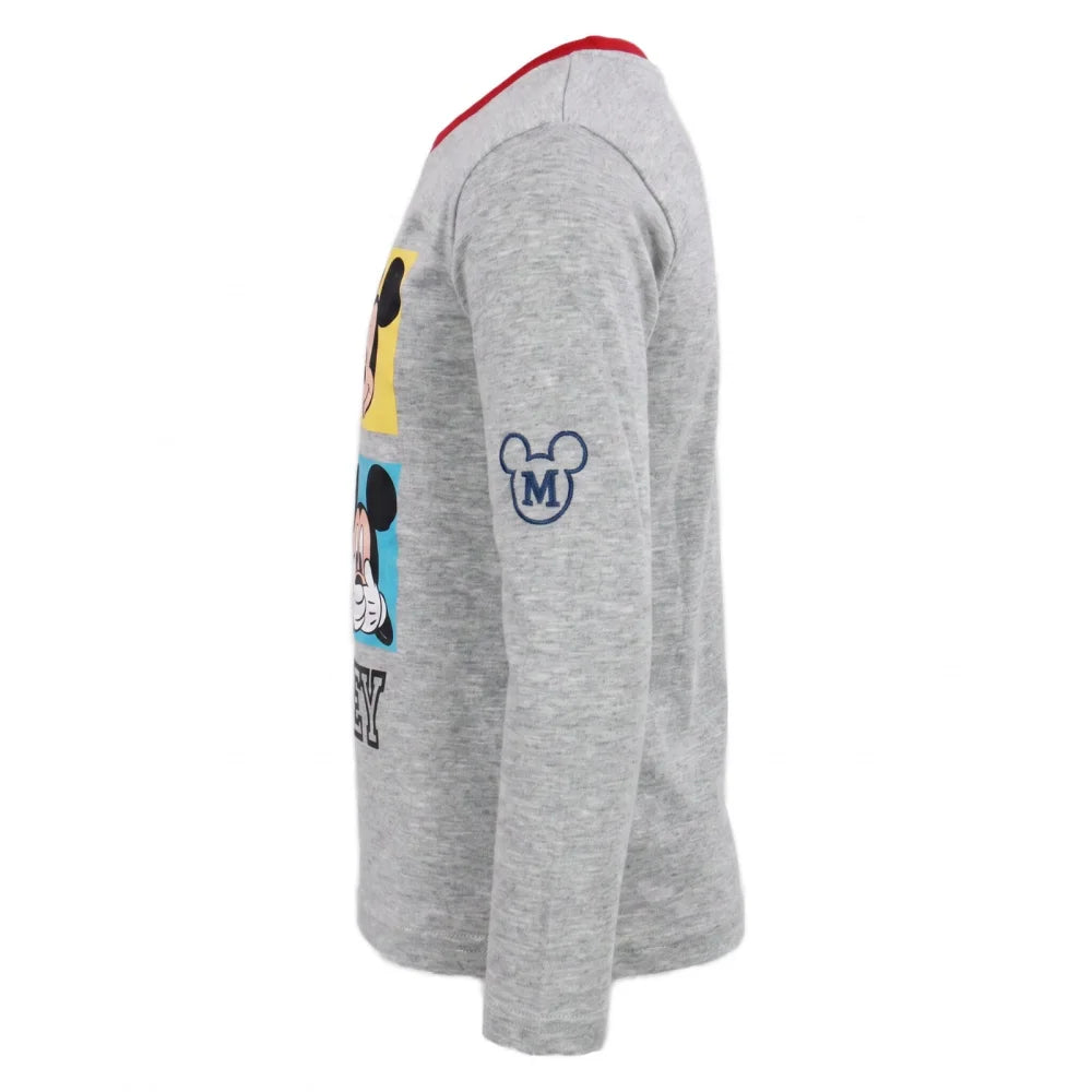 Print-Shirt Disney Mickey Maus Kinder Jungen Langarm Shirt Langarmshirt Gr. 98-128 - WS-Trend.de