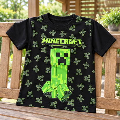 Minecraft Creeper Pixel T-Shirt schwarz - WS-Trend.de