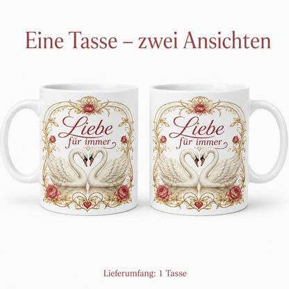 Schwan-Tasse für Lieblingsmenschen - Geschenk zum Jahrestag beidseitig - WS-Trend.de