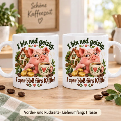 WS-Trend Sparschwein Tasse schwäbischer Spruch Keramik 330 ml Geschenk - WS-Trend.de