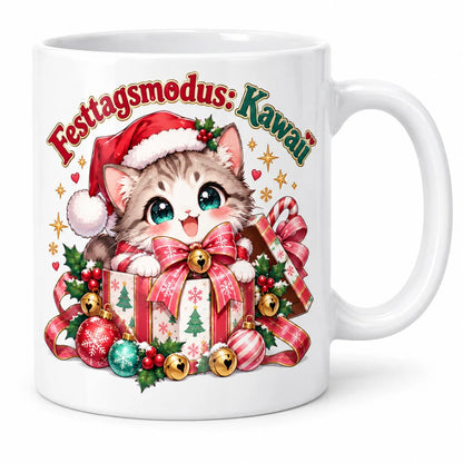 WS-Trend Festtagsmodus Anime Weihnachtstasse Keramik 330 ml mit Spruch - WS-Trend.de