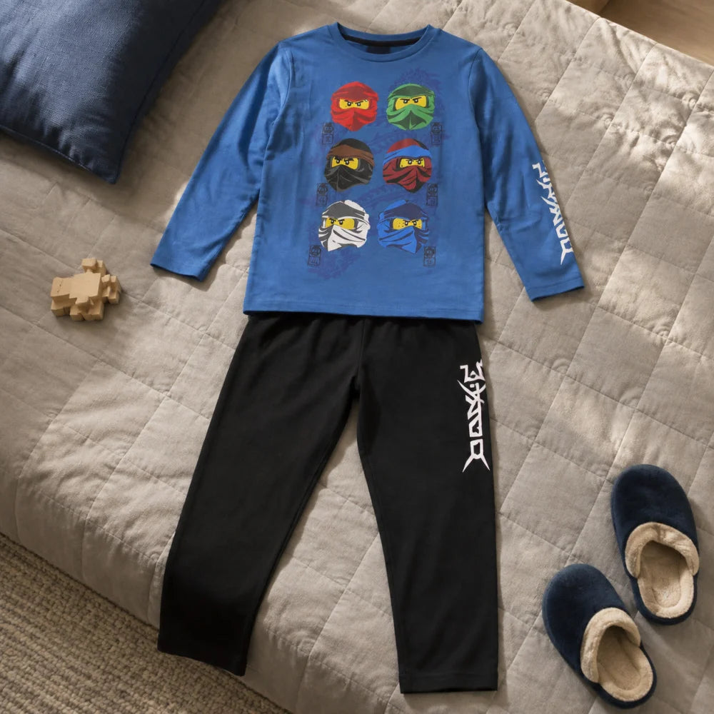 LEGO® Ninjago Jungen Kinder Pyjama Schlafanzug 98 -104 Kai Jay Zane Lloyd - WS-Trend.de
