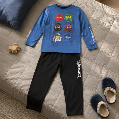 LEGO® Ninjago Jungen Kinder Pyjama Schlafanzug 98 -104 Kai Jay Zane Lloyd - WS-Trend.de