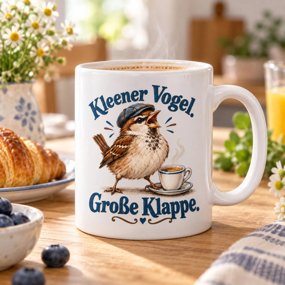 WS-Trend Berliner Spatz Tasse mit Spruch Keramik 330 ml für Kaffeefans - WS-Trend.de