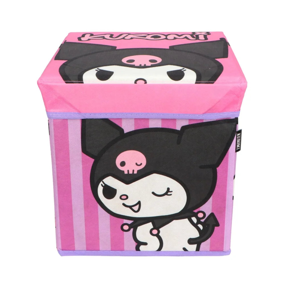 Hello Kitty Kuromi Kinder Spielzeug Korb Spielzeugkorb Deckel 30x30x30 cm - WS-Trend.de