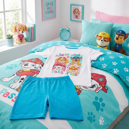 Paw Patrol Welpen Kinder kurzarm Schlafanzug Pyjama 98 -128 Baumwolle - WS-Trend.de