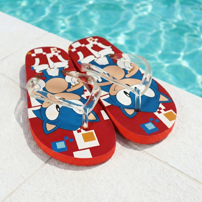 Sonic The Hedgehog Flip Flops Kinder Sandalen Zehentrenner Latschen Gr. 25-34 - WS-Trend.de