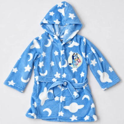 Bluey Kinder Hausmantel Bademantel mit Kapuze Coral Fleece Gr. 98-116 - WS-Trend.de