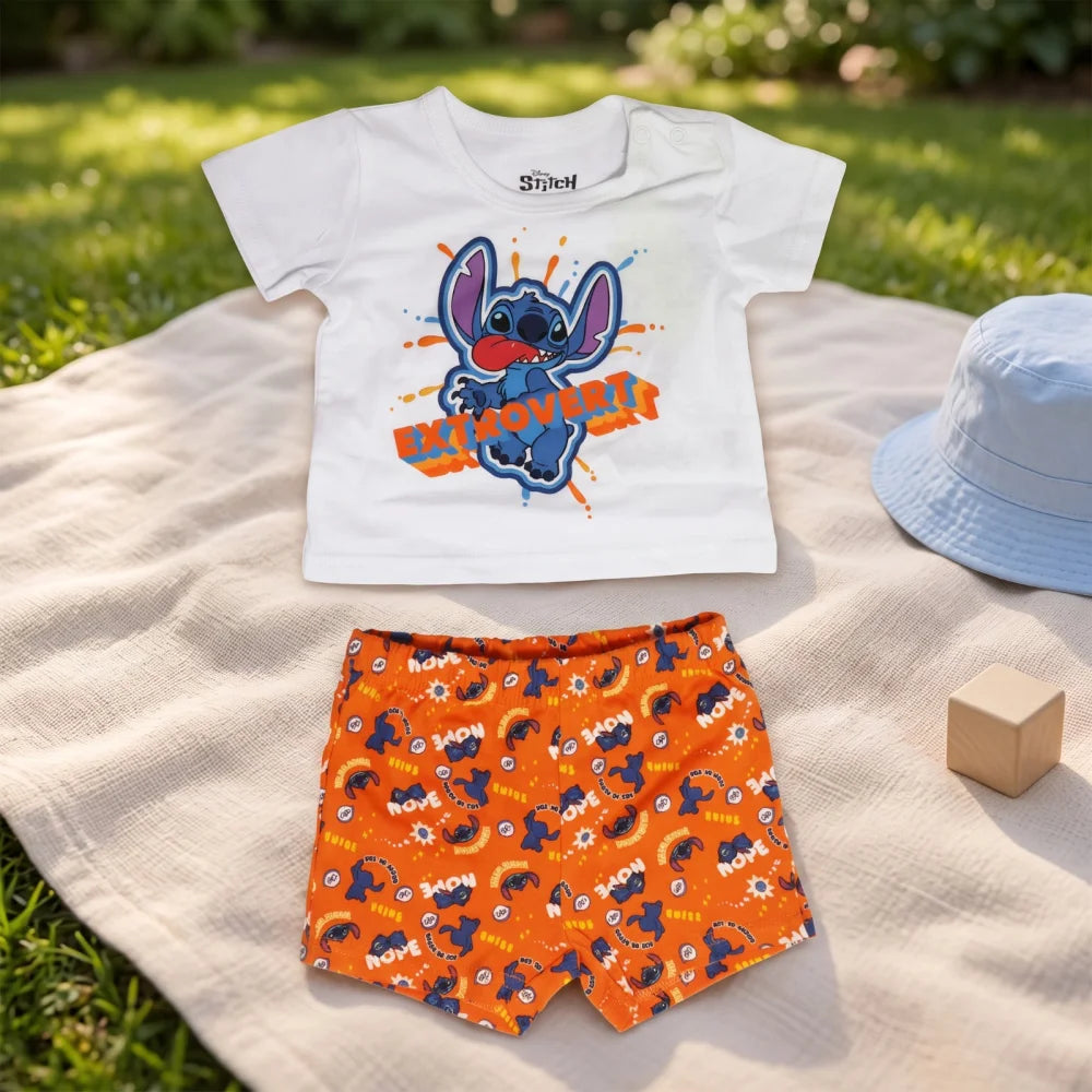 Disney Stitch Baby Sommerset Shorts plus T-Shirt Gr. 68 oder 80 -100% Baumwolle - WS-Trend.de