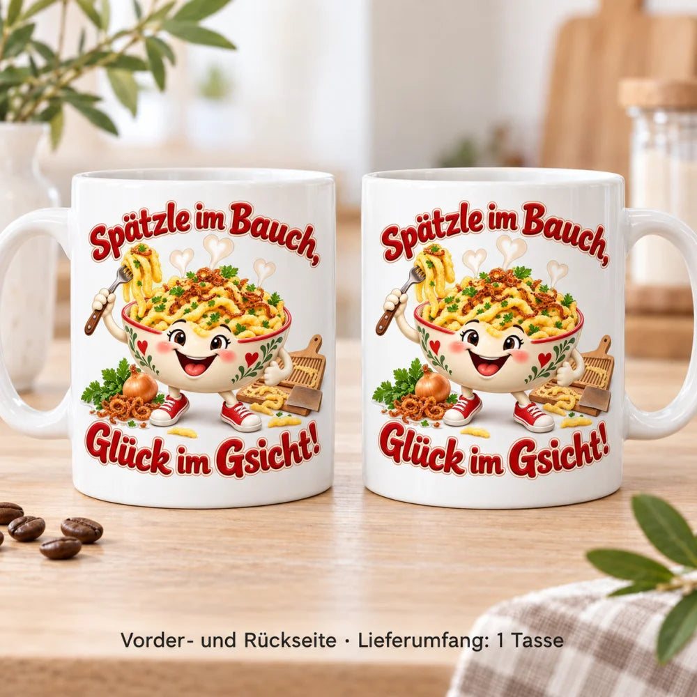 WS-Trend Spätzleglück Tasse Schwaben-Humor Keramik 330 ml Geschenkidee - WS-Trend.de