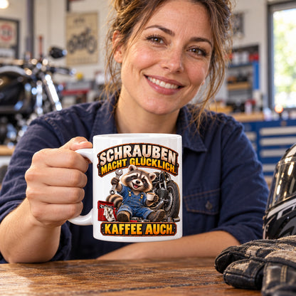 Motorrad Tasse Spruch Keramik 330ml Biker Geschenk beidseitig bedruckt